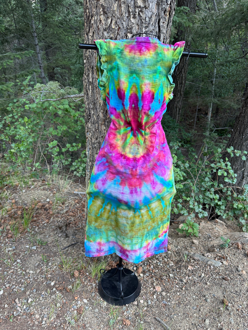 Knee Length Ice Dyed Dress - XS