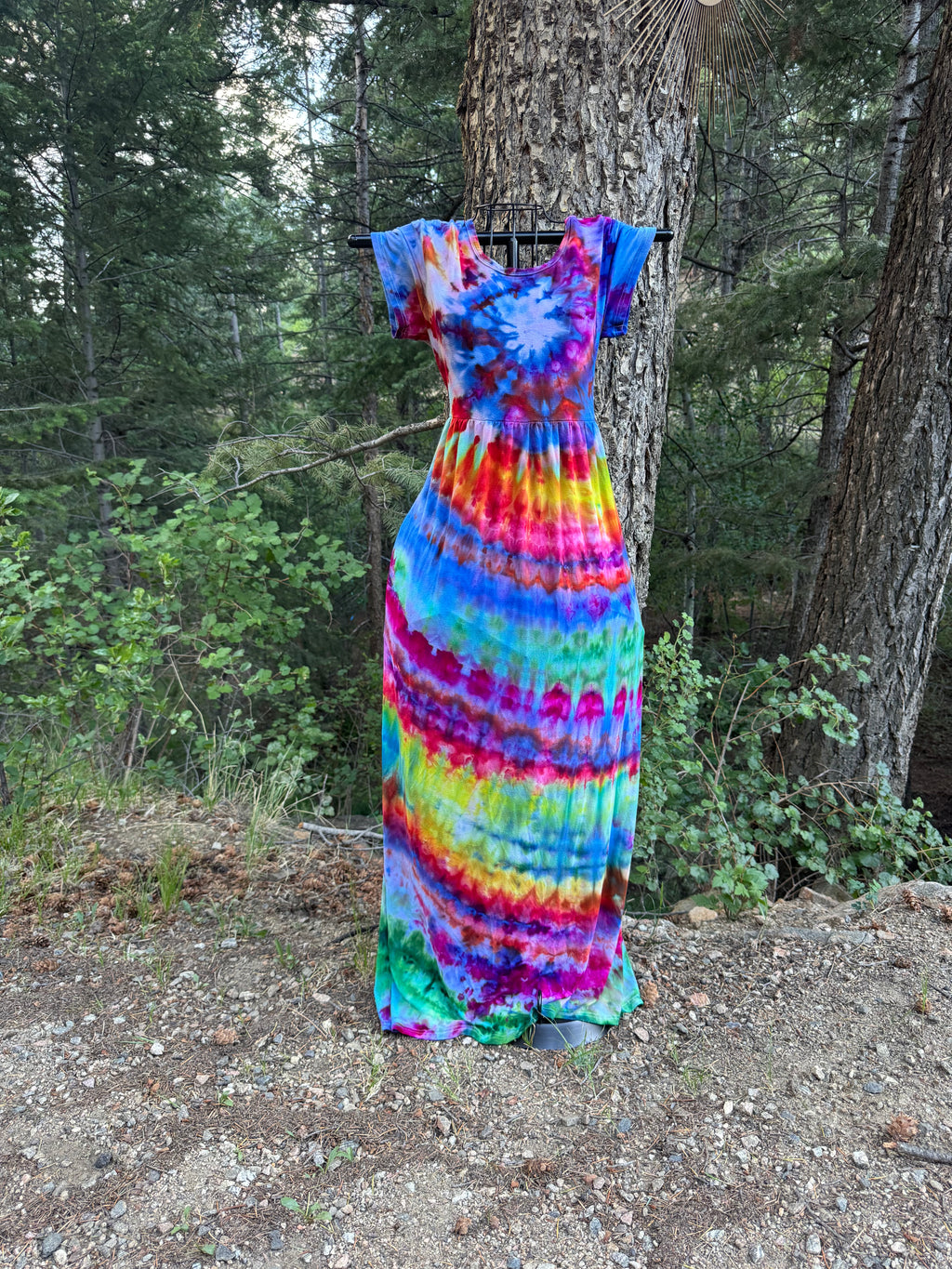 Ice Dyed Spiral Dress with Pockets