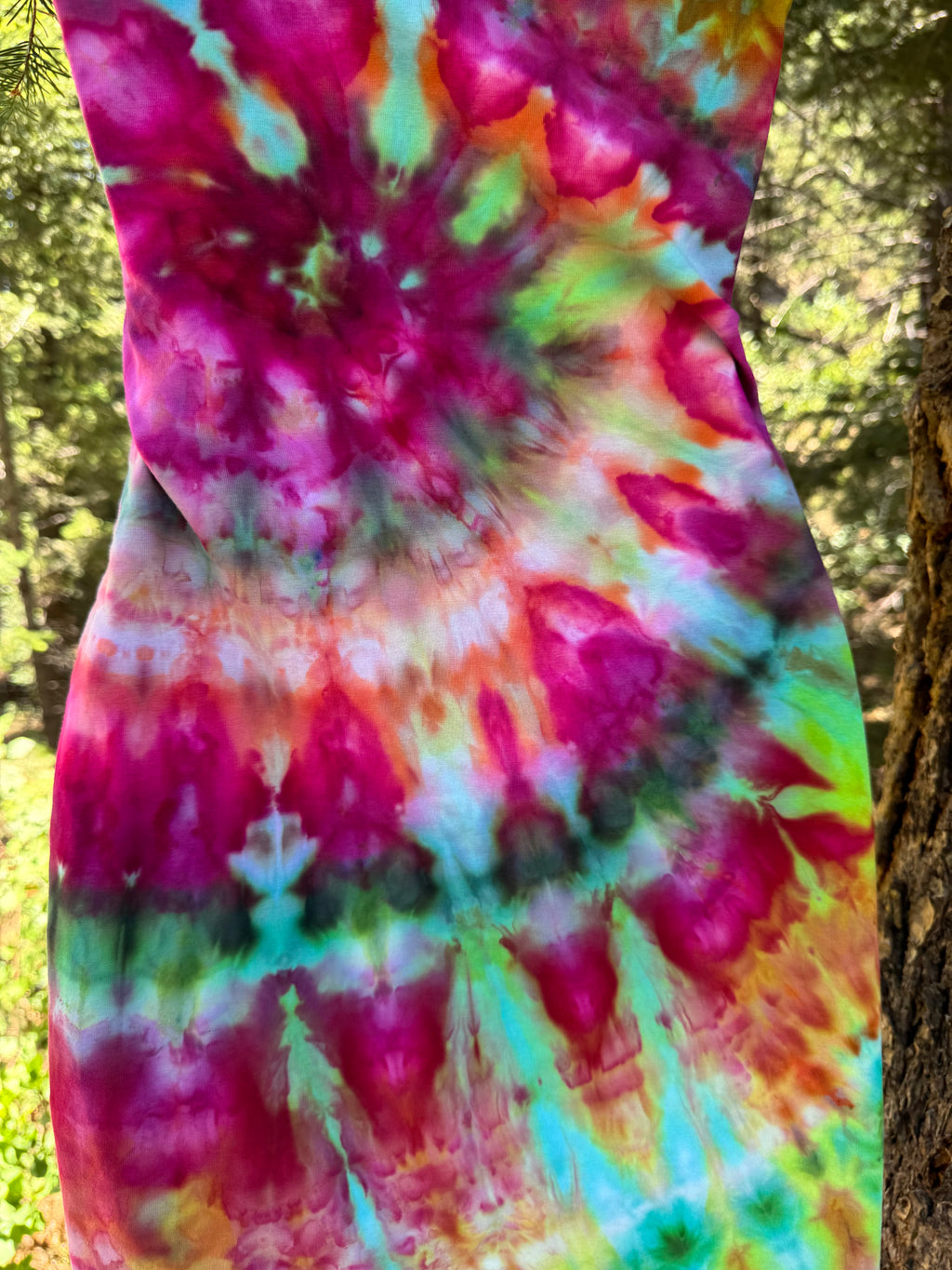Vibrant Ice-Dyed Fitted Dress - Medium