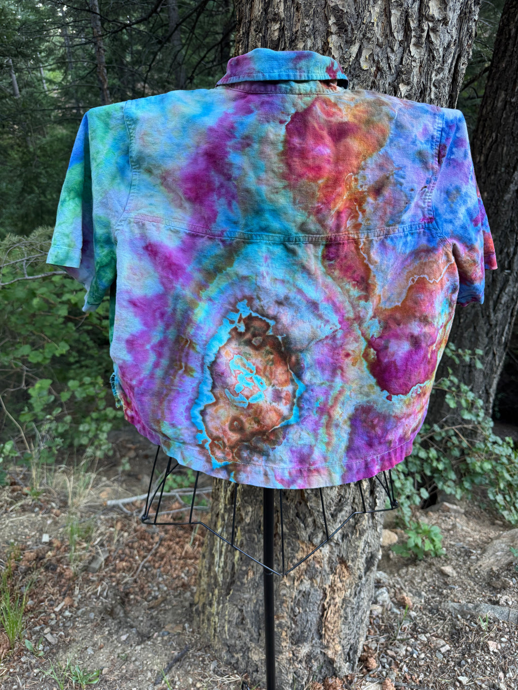 Ice Dyed Button-Down Shirt – XL