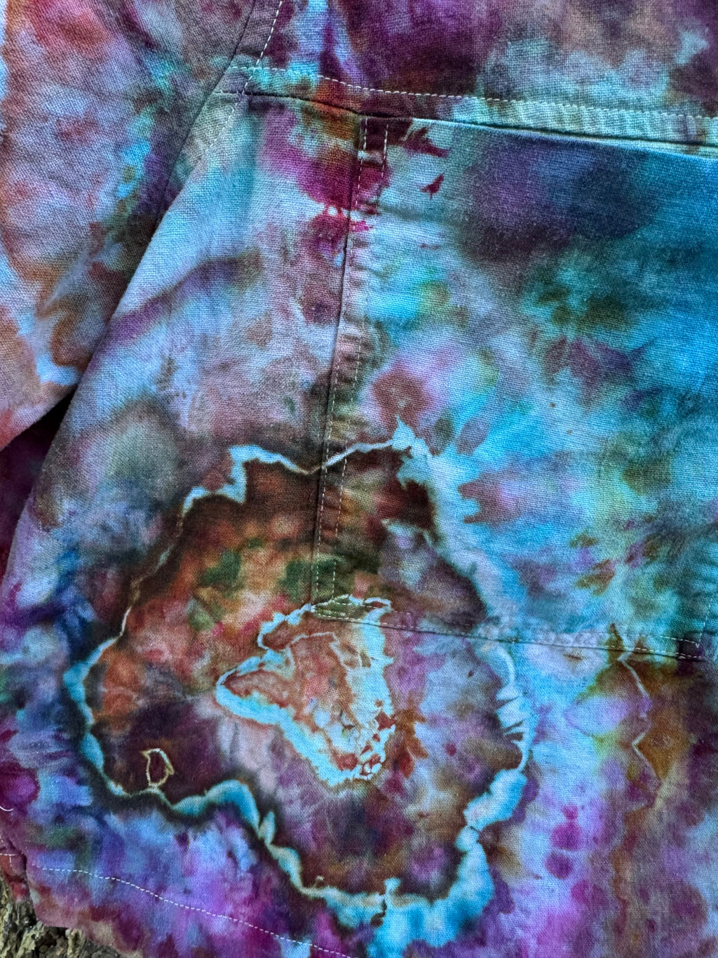 Ice Dyed Button-Down Shirt – XL