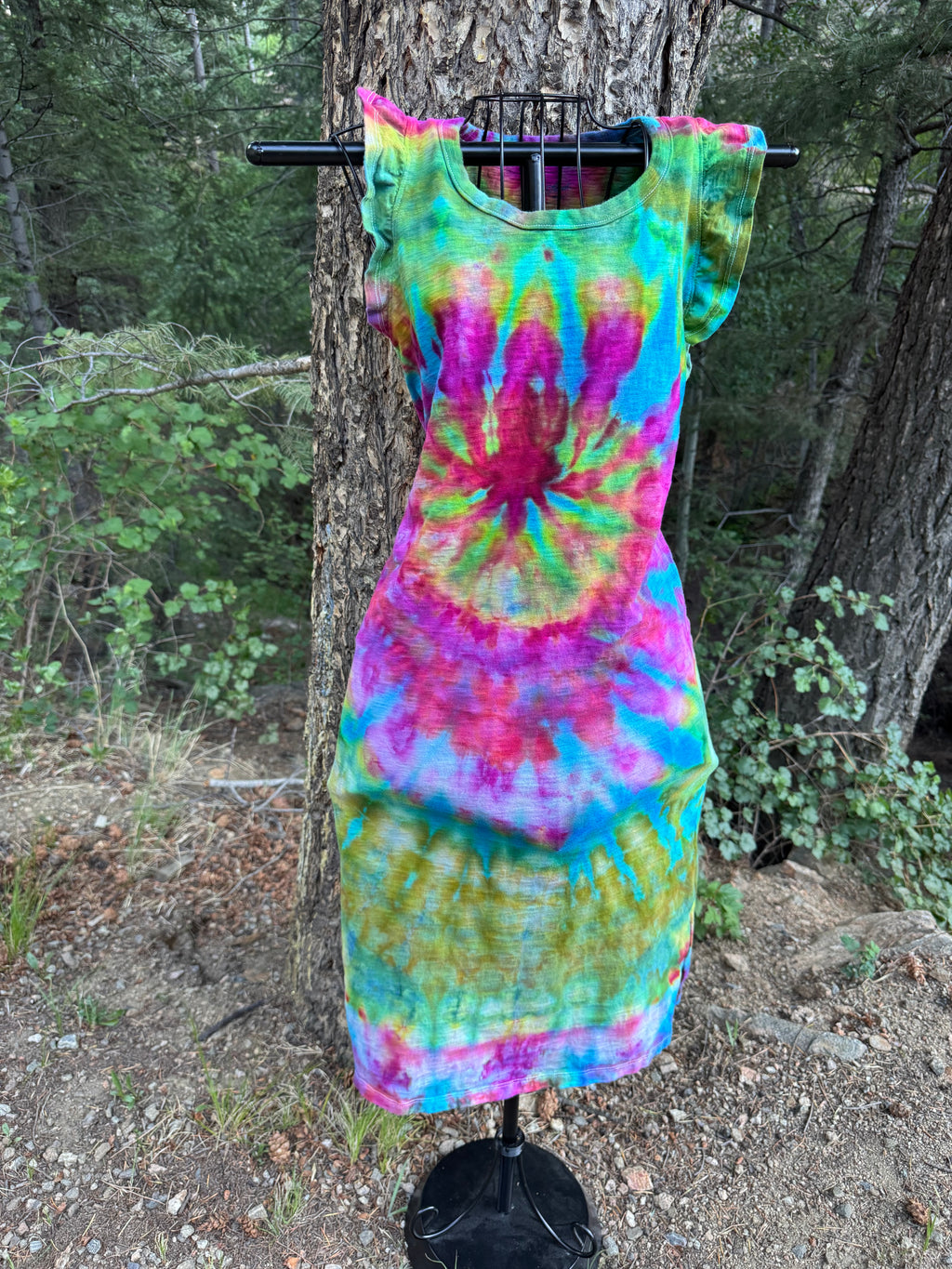 Knee Length Ice Dyed Dress - XS