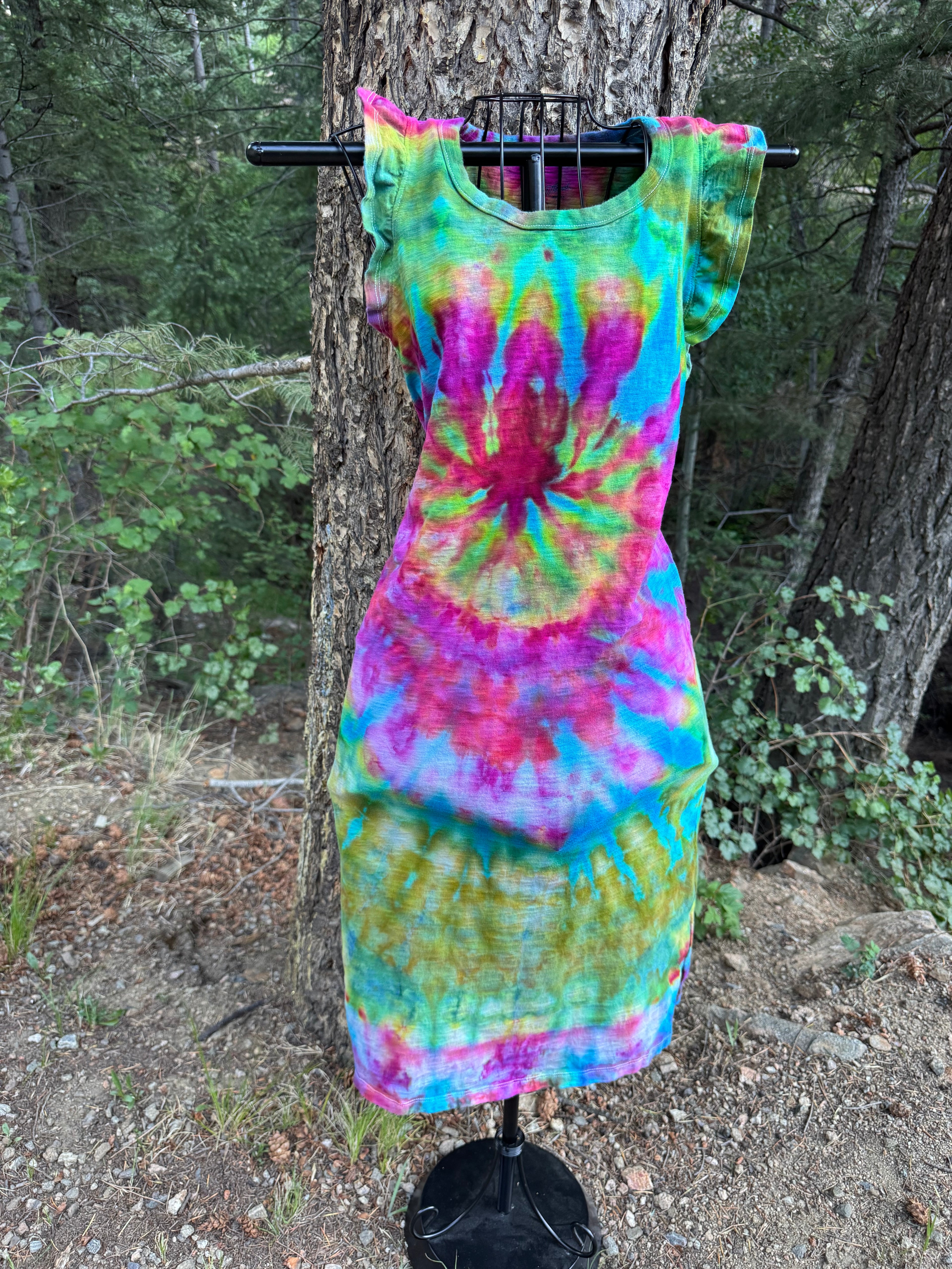 Knee Length Ice Dyed Dress - XS