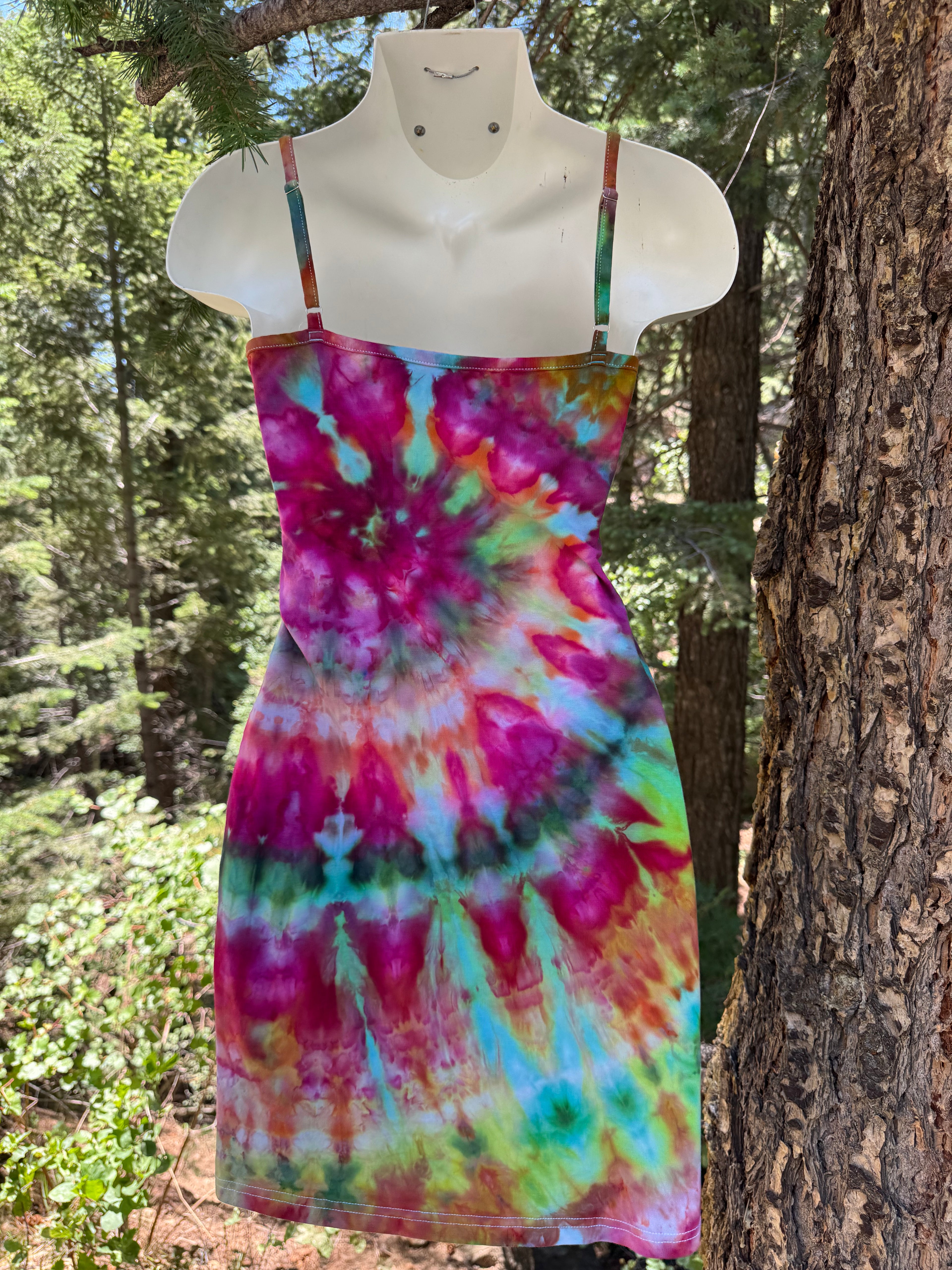 Vibrant Ice-Dyed Fitted Dress - Medium