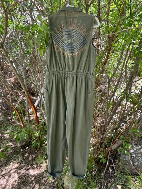 Eye See You - Hand Painted Jumpsuit - Small