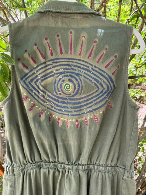 Eye See You - Hand Painted Jumpsuit - Small