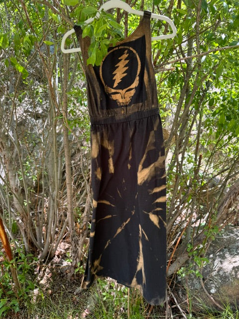 Long Reverse Dyed Stealie Dress with POCKETS - Small