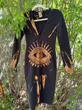 Reverse Dyed Long Sleeve Fitted Dress - Extra Small