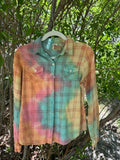 Reverse Dyed Rainbow Flannel - Medium