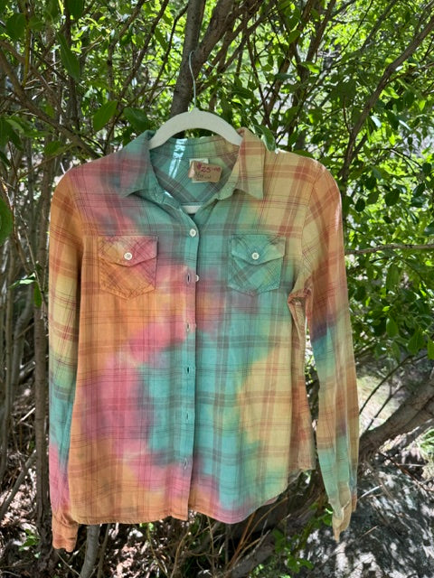Reverse Dyed Rainbow Flannel - Medium