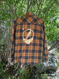 Reverse Dyed Lined Flannel Stealie Jacket with Pockets - Medium