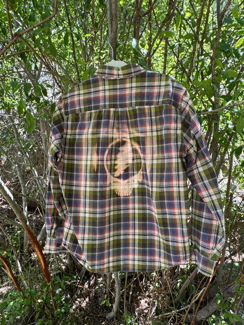 Reverse Dyed Stealie Flannel - Medium