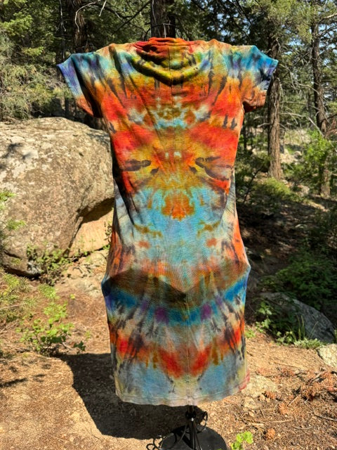 Earthy Organic Reverse Tie-Dye Dress- Medium