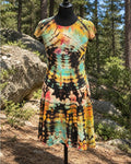 One-of-a-kind black reverse-dyed geode swing dress
