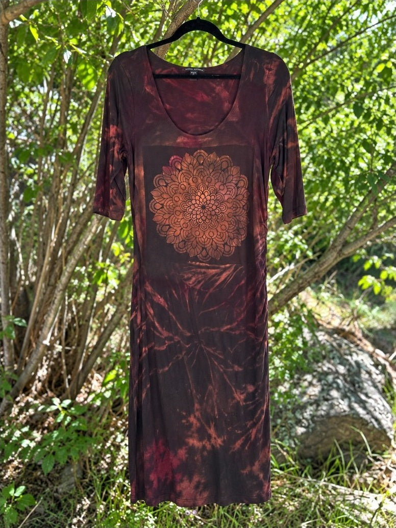 Mossy Mountain Mama MMM-TD-045 one-of-a-kind reverse-dyed dress