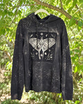 Mossy Mountain Mama MMM-TD-084 one-of-a-kind reverse-dyed luna moth hoodie
