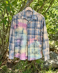 One-of-a-kind Urban Pipeline blue gray cream plaid pink aqua yellow pastel-dyed button-up